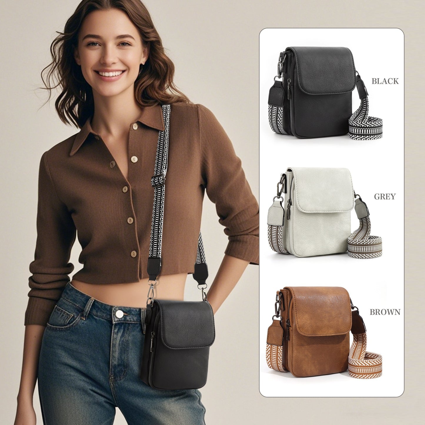 Mini Sac Bandoulière Portatif à Sangle Réglable | Ravelux