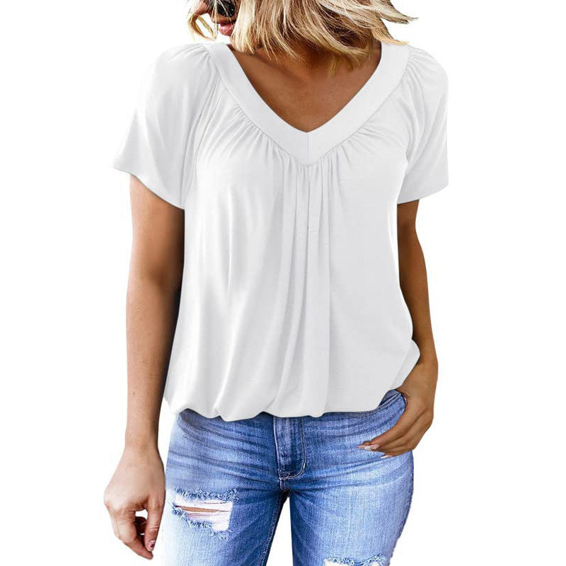 T-shirt Femme Manches Courtes Col V | Ravelux