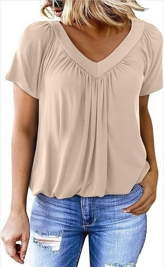 T-shirt Femme Manches Courtes Col V | Ravelux