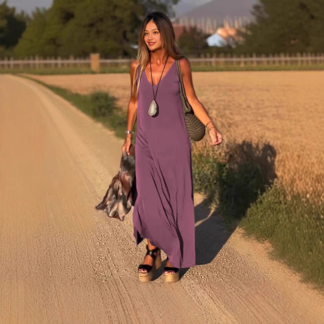 Robe Tendance Sexy à Bretelles et Décolleté en V | RAVELUX