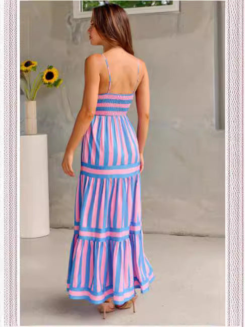 Robe Longue Rayée | Élégance d’Été | Ravelux