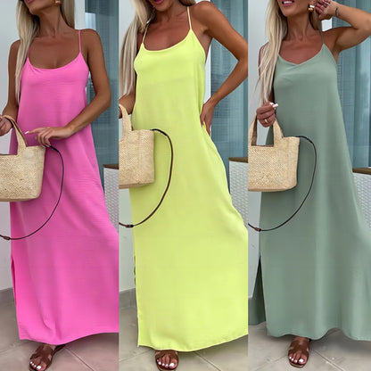 Robe Longue à Bretelles Amples – Style Décontracté d’Été | Ravelux