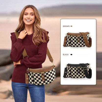 Sac Bandoulière Coquillage à Carreaux – Style Tendance & Pratique | Ravelux