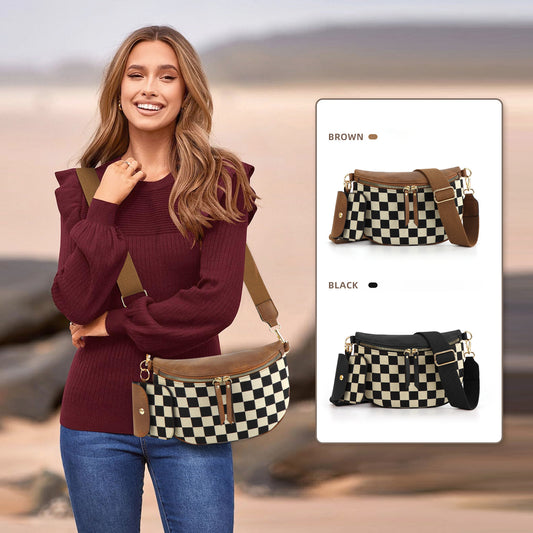 Sac Bandoulière Coquillage à Carreaux – Style Tendance & Pratique | Ravelux